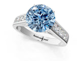 White gold Fancy Blue Round  Solitaire Channel-Set Diamond Engagement Ring with Four-Prong Setting_32