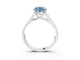 White gold Fancy Blue Round  Solitaire Channel-Set Diamond Engagement Ring with Four-Prong Setting_35