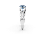 White gold Fancy Blue Round  Solitaire Channel-Set Split Shank Ring with Tension Prong Setting_5