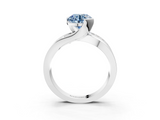 White gold Fancy Blue Round  Solitaire Channel-Set Split Shank Ring with Tension Prong Setting_6