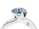 White gold Fancy Blue Round  Solitaire Channel-Set Split Shank Ring with Tension Prong Setting_7