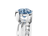 White gold Fancy Blue Round  Solitaire Channel-Set Split Shank Ring with Tension Prong Setting_8
