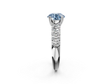 White gold Fancy Blue Round  Solitaire Chevron Pave Diamond Engagement Ring with Six-Prong Setting_5