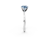 White gold Fancy Blue Round  Solitaire Diamond Engagement Ring with Four-Prong Setting on a Classic Band_5