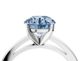 White gold Fancy Blue Round  Solitaire Diamond Engagement Ring with Four-Prong Setting on a Classic Band_7