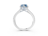 White gold Fancy Blue Round  Solitaire Diamond Engagement Ring with Pave Band and Six-Prong Setting_23
