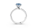 White gold Fancy Blue Round  Solitaire Diamond Pavé Band with Four-Prong Setting_31