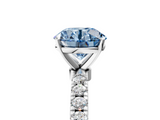 White gold Fancy Blue Round  Solitaire Diamond Pavé Band with Four-Prong Setting_32