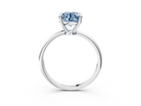 White gold Fancy Blue Round  Solitaire Diamond Ring with 4-Prong Setting on a Classic Band_6