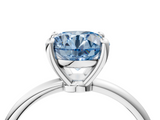 White gold Fancy Blue Round  Solitaire Diamond Ring with 4-Prong Setting on a Classic Band_7