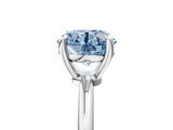 White gold Fancy Blue Round  Solitaire Diamond Ring with 4-Prong Setting on a Classic Band_8