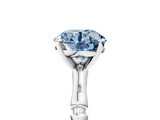 White gold Fancy Blue Round  Solitaire Diamond Ring with Bamboo Band and Four-Prong Setting_124