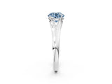 White gold Fancy Blue Round  Solitaire Diamond Ring with Cathedral Band and Four-Prong Setting_84