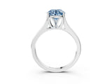 White gold Fancy Blue Round  Solitaire Diamond Ring with Cathedral Band and Four-Prong Setting_86