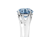 White gold Fancy Blue Round  Solitaire Diamond Ring with Cathedral Band and Four-Prong Setting_88