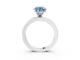 White gold Fancy Blue Round  Solitaire Diamond Ring with Channel-Set Baguette Band and Four-Prong Setting_104