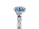 White gold Fancy Blue Round  Solitaire Diamond Ring with Channel-Set Baguette Band and Four-Prong Setting_107