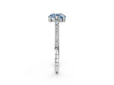 White gold Fancy Blue Round  Solitaire Diamond Ring with Channel Set Band and Bezel Prong Setting_59