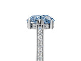 White gold Fancy Blue Round  Solitaire Diamond Ring with Channel Set Band and Bezel Prong Setting_62