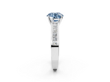 White gold Fancy Blue Round  Solitaire Diamond Ring with Channel-Set Band and Four-Prong Setting_5