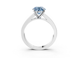 White gold Fancy Blue Round  Solitaire Diamond Ring with Channel-Set Band and Four-Prong Setting_6
