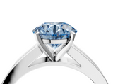 White gold Fancy Blue Round  Solitaire Diamond Ring with Channel-Set Band and Four-Prong Setting_7