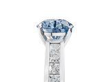 White gold Fancy Blue Round  Solitaire Diamond Ring with Channel-Set Band and Four-Prong Setting_8