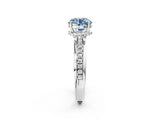 White gold Fancy Blue Round  Solitaire Diamond Ring with Channel Set Band and Six-Prong Setting_50