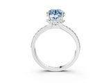 White gold Fancy Blue Round  Solitaire Diamond Ring with Channel Set Band and Six-Prong Setting_51