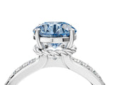 White gold Fancy Blue Round  Solitaire Diamond Ring with Channel Set Band and Six-Prong Setting_52