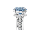 White gold Fancy Blue Round  Solitaire Diamond Ring with Channel Set Band and Six-Prong Setting_53