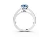 White gold Fancy Blue Round  Solitaire Diamond Ring with Four-Prong Setting and Classic Band_6