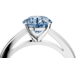 White gold Fancy Blue Round  Solitaire Diamond Ring with Four-Prong Setting and Classic Band_7
