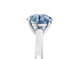 White gold Fancy Blue Round  Solitaire Diamond Ring with Four-Prong Setting and Classic Band_8