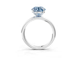 White gold Fancy Blue Round  Solitaire Diamond Ring with Four-Prong Setting on a Plain Band_35
