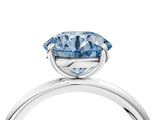 White gold Fancy Blue Round  Solitaire Diamond Ring with Four-Prong Setting on a Plain Band_36