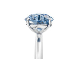 White gold Fancy Blue Round  Solitaire Diamond Ring with Four-Prong Setting on a Plain Band_37