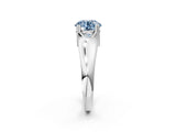 White gold Fancy Blue Round  Solitaire Diamond Ring with Six-Prong Cathedral Setting_34