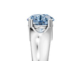 White gold Fancy Blue Round  Solitaire Diamond Ring with Six-Prong Cathedral Setting_37
