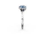 White gold Fancy Blue Round  Solitaire Diamond Ring with Six-Prong Setting and Tapered Band_19
