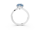 White gold Fancy Blue Round  Solitaire Diamond Ring with Six-Prong Setting and Tapered Band_20