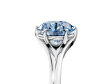 White gold Fancy Blue Round  Solitaire Diamond Ring with Six-Prong Setting and Tapered Band_22