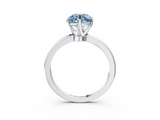 White gold Fancy Blue Round  Solitaire Diamond Ring with Six-Prong Setting on a Classic Band_6