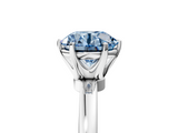 White gold Fancy Blue Round  Solitaire Diamond Ring with Six-Prong Setting on a Classic Band_8