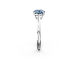 White gold Fancy Blue Round  Solitaire Diamond Ring with Split Shank and Four-Prong Setting_22