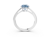 White gold Fancy Blue Round  Solitaire Diamond Ring with Split Shank and Four-Prong Setting_23