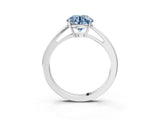 White gold Fancy Blue Round  Solitaire Diamond Ring with Split Shank and Four-Prong Setting_27