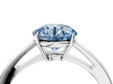 White gold Fancy Blue Round  Solitaire Diamond Ring with Split Shank and Four-Prong Setting_28