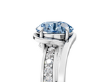 White gold Fancy Blue Round  Solitaire Diamond Ring with Split Shank and Prong Setting_43