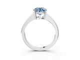 White gold Fancy Blue Round  Solitaire Diamond Ring with Tapered Band and Four-Prong Setting_52